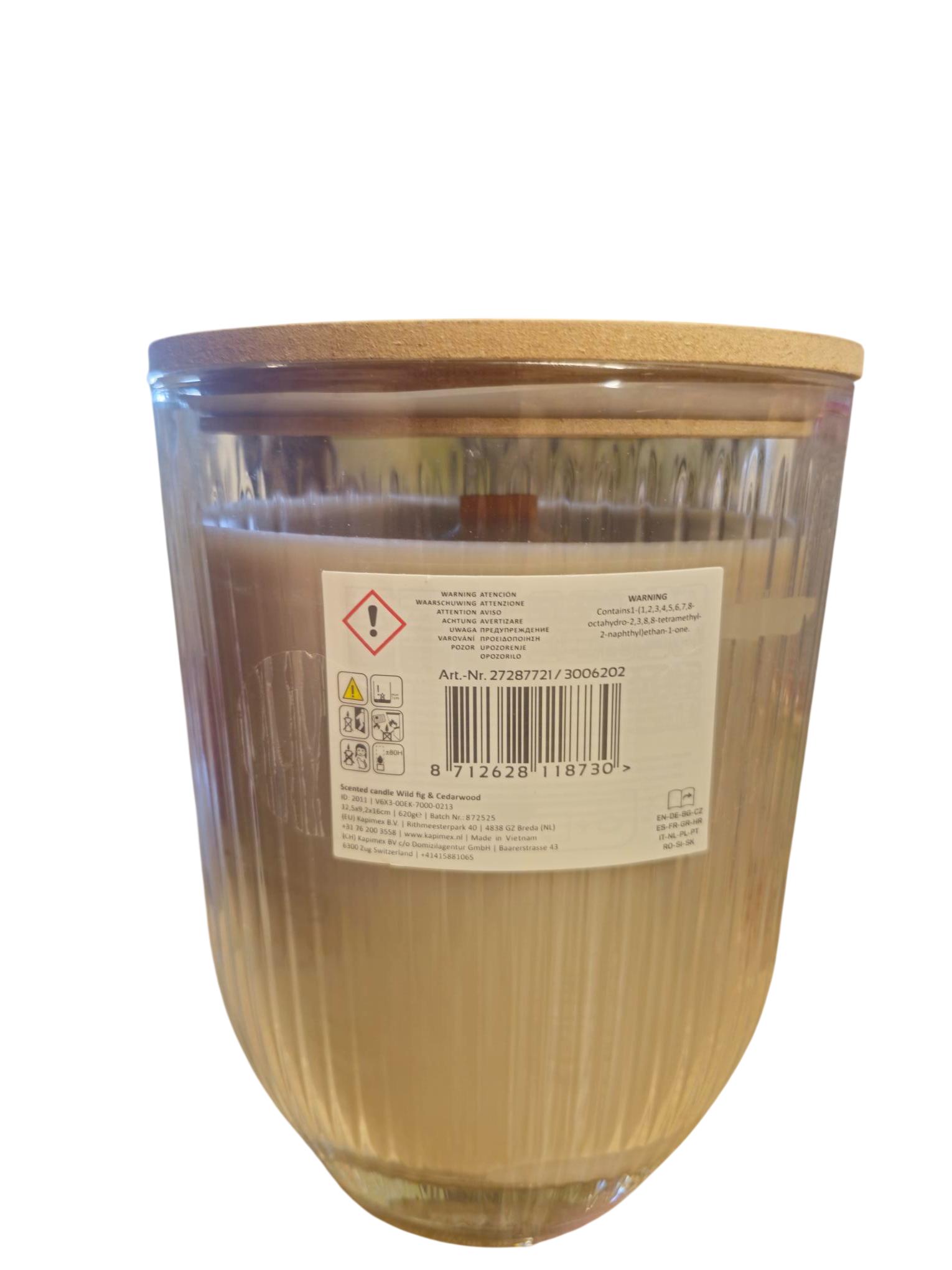 Treewick XL Duftkerze Fig & Gedarwood mit Holzdocht, ca. 80 Stunden