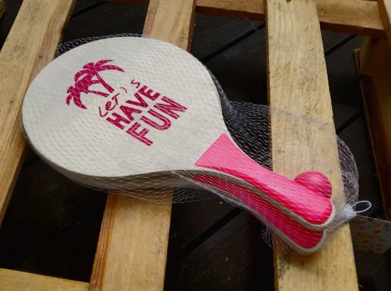 Strandschl�ger Rosa mit Ball, 2 Schl�ger