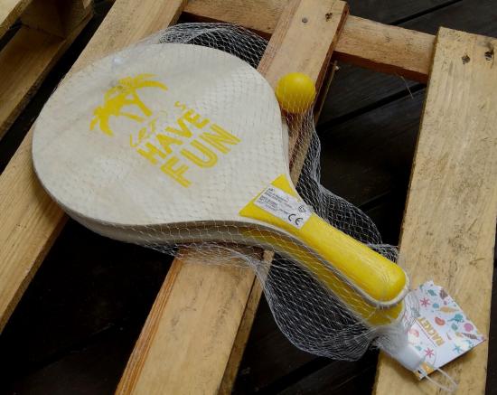 Strandschl�ger Gelb mit Ball, 2 Schl�ger