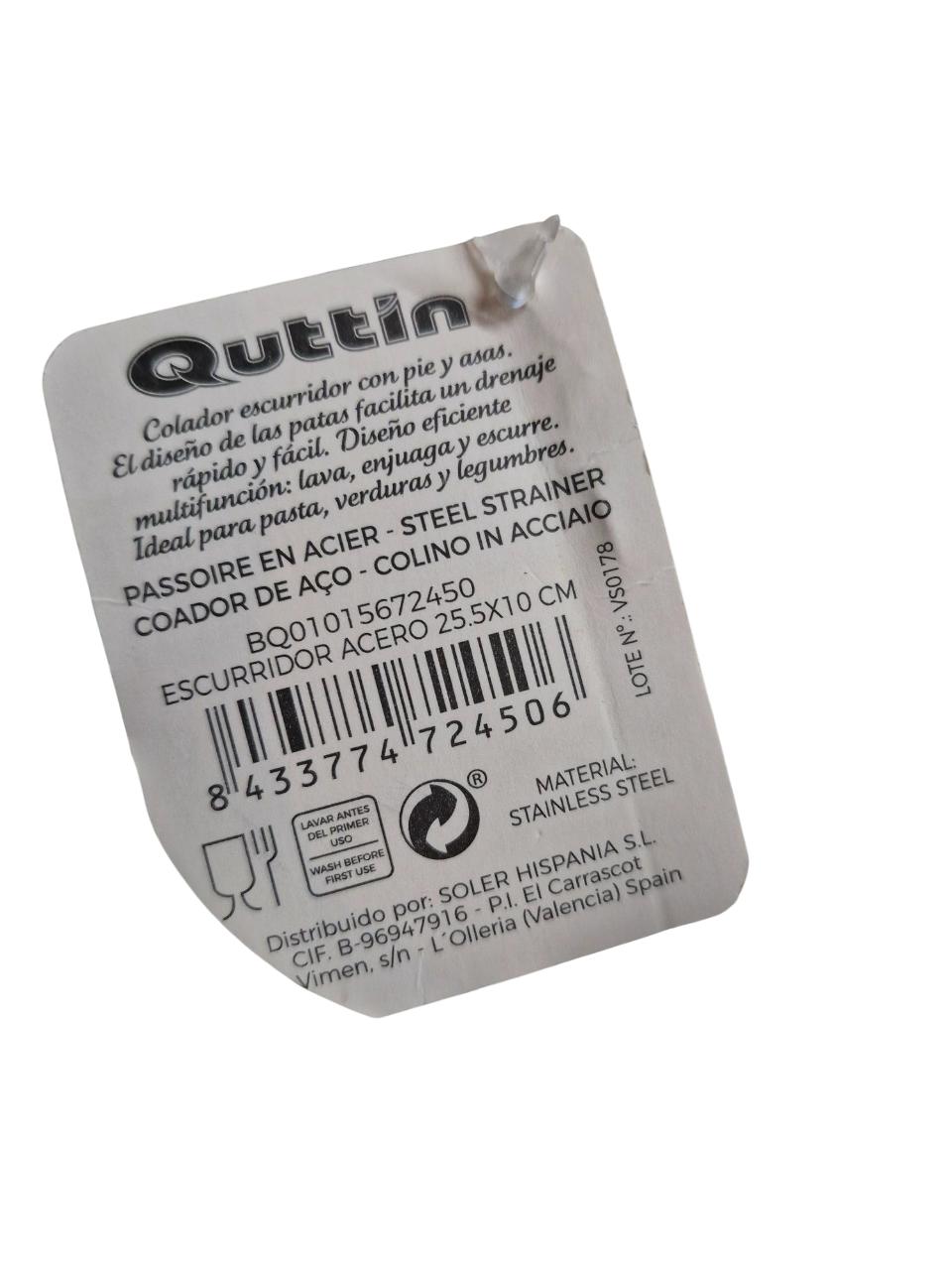 Quttin Stahl-Abtropfer 25,5 cm