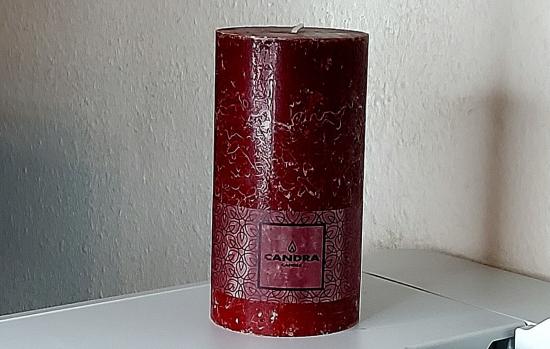 Candra rustikale Kerze rot 13 x 6,8 cm