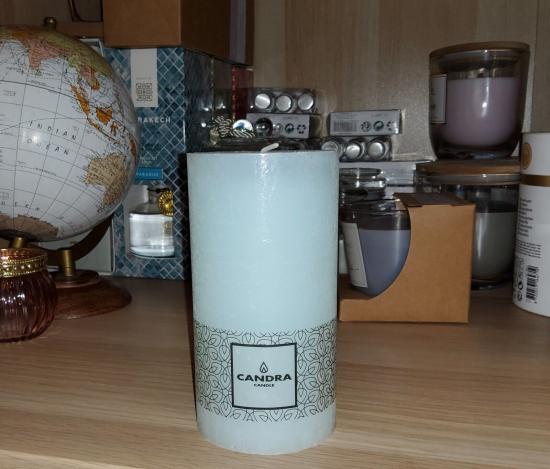 Candra Candle Rustikale Kerze Helles T�rkis 13 x 6,8 cm, ca. 43 Std.