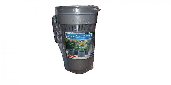 Kanne mit Filter und 4 Trinkbechern, 1 Liter