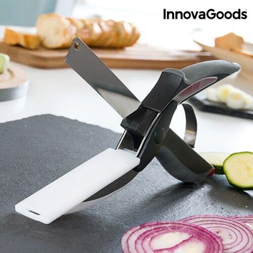 InnovaGoods Scherenmesser mit integriertem Mini-Schneidebrett