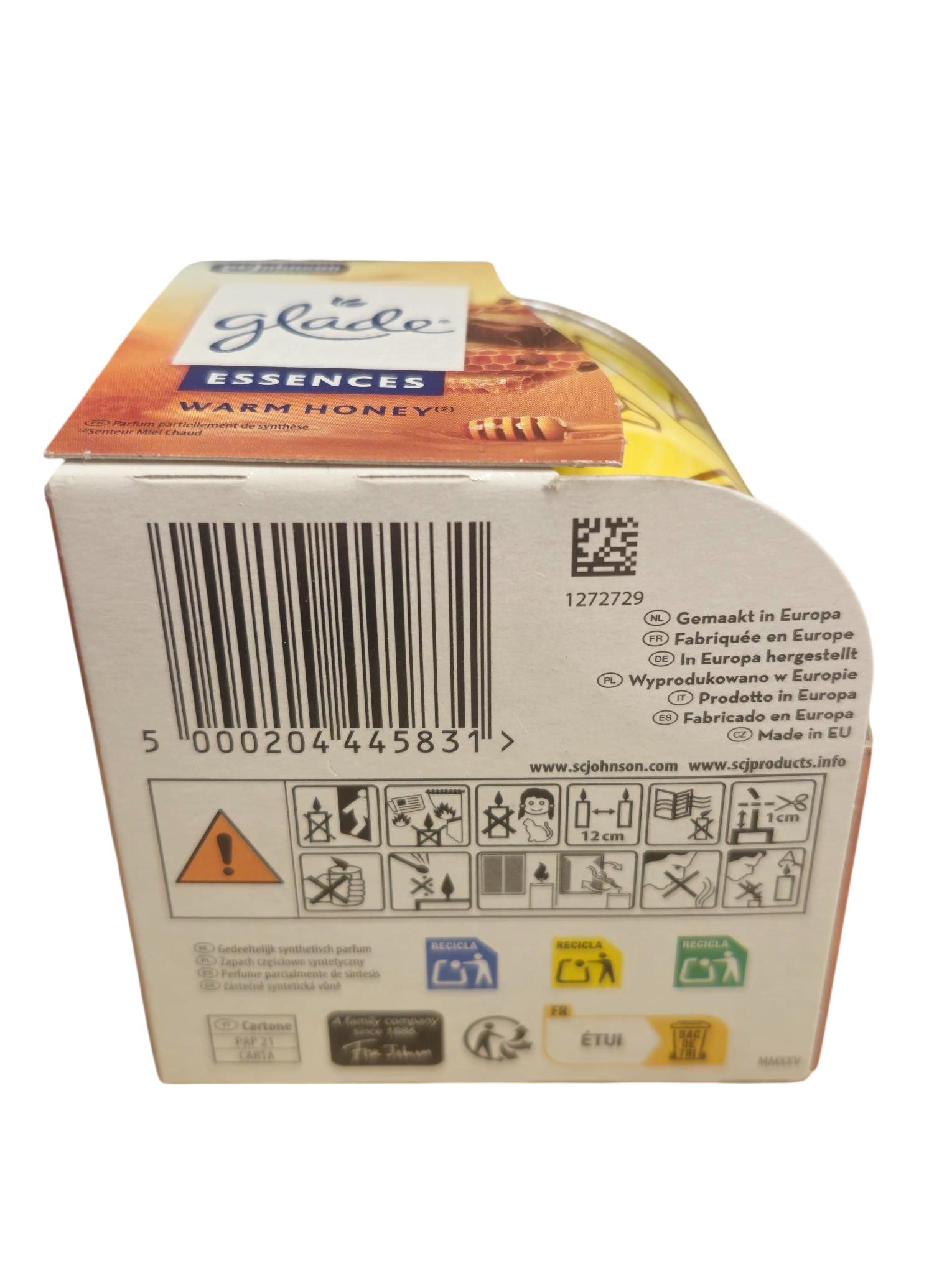 Glade Duftkerze im Glas mit Dekorfolie, 120 g, sensual sandalwood & jasmine