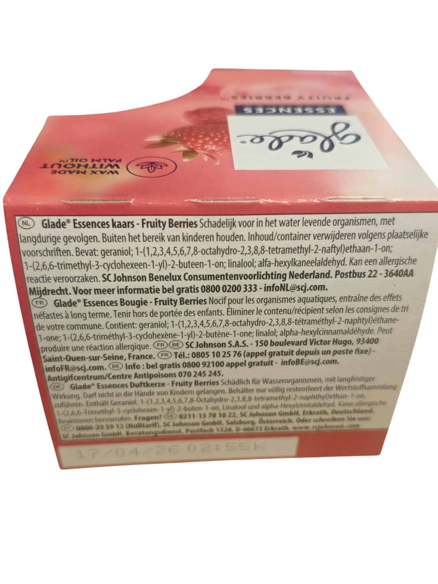 Glade Duftkerze im Glas mit Dekorfolie, 108 g,  Fruity Berries