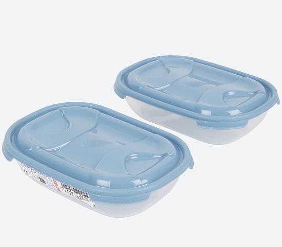 Aufbewahrungsbox-Brotdose Set 2 x 0,5 L Blau