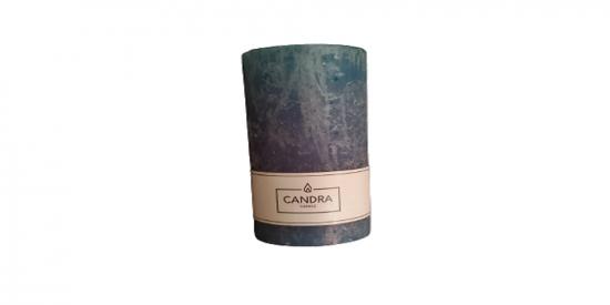 Candra Candle rustikale Kerze Dunkelgr�n, 13 x 6,8 cm