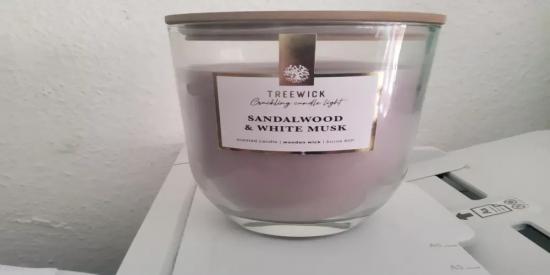 Treewick XL Duftkerze Sandalwood & White Musk mit Holzdocht