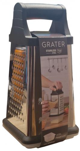 Grater Mehrzweckreibe aus Edelstahl 4 Reibfl�chen mit Auffangschale