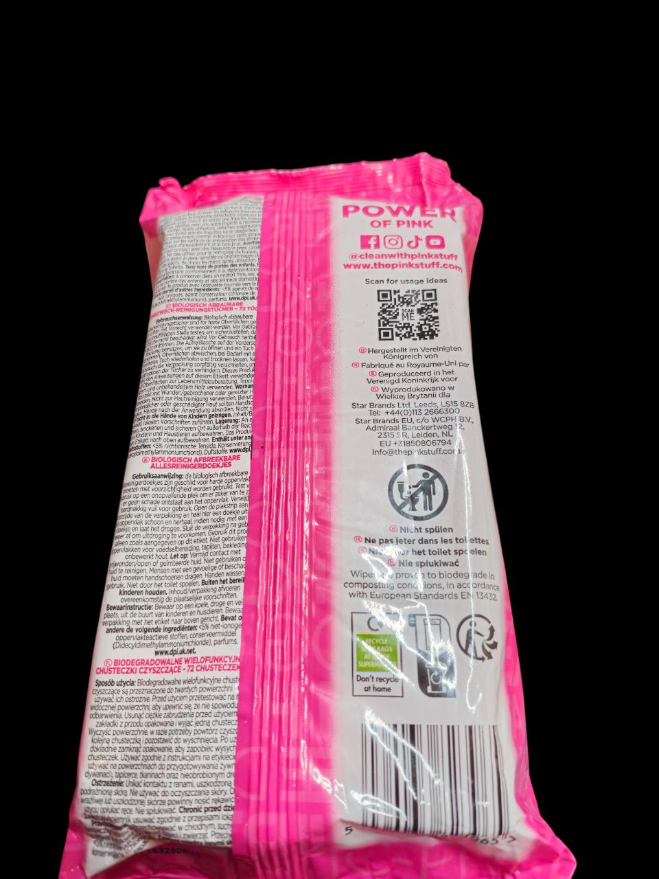 The Pink Stuff Miracle Biodegradable Multi-Purpose Cleaning Wipes