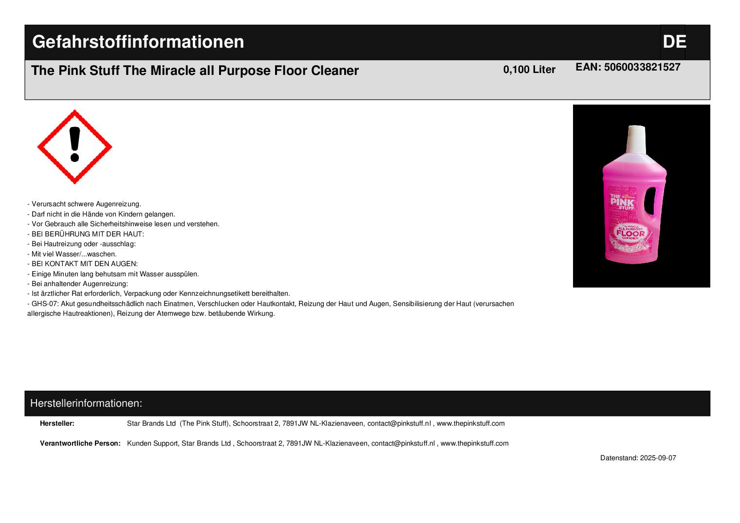 The Pink Stuff The Miracle all Purpose Floor Cleaner 1000ml
