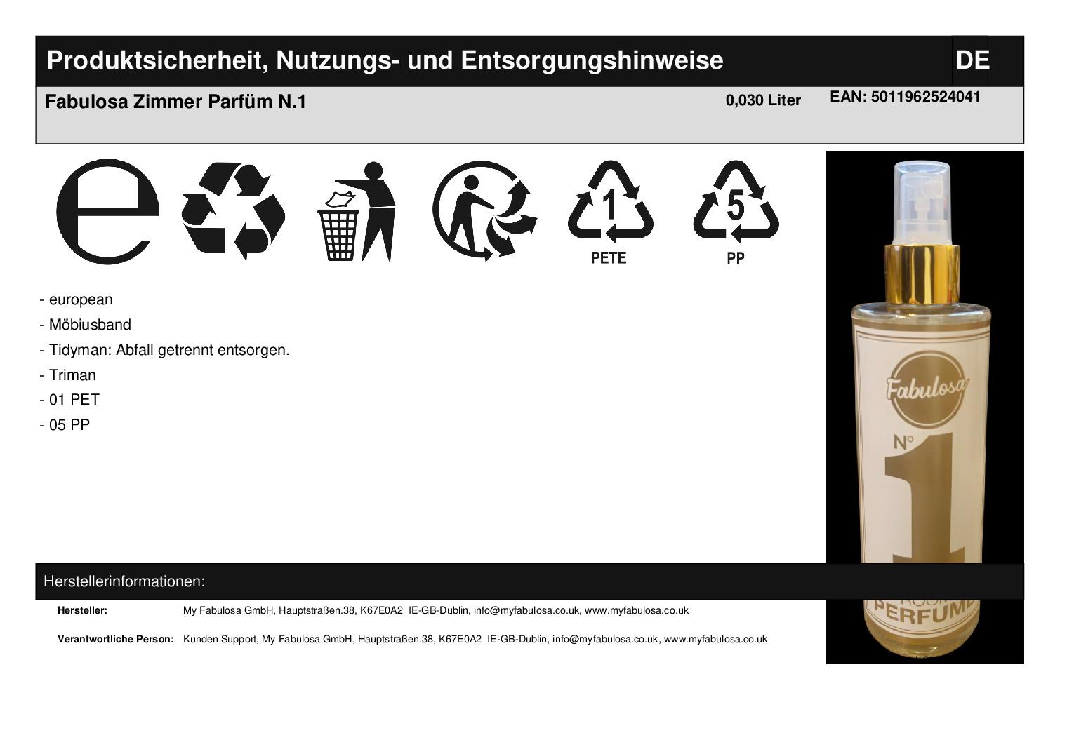 Fabulosa Zimmer Parf�m N.1