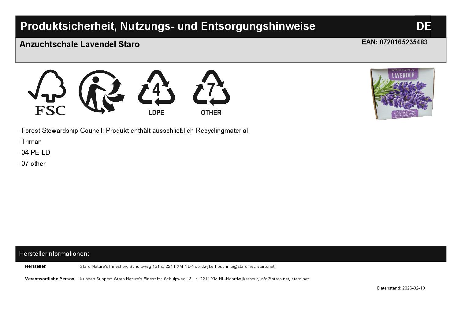 Anzuchtschale Lavendel Staro