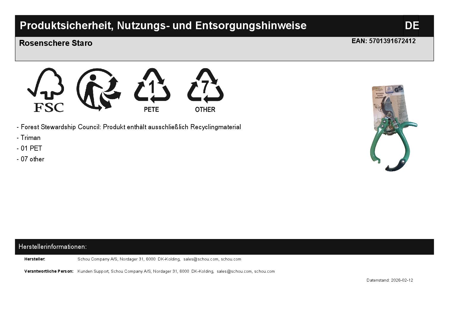 Rosenschere Staro