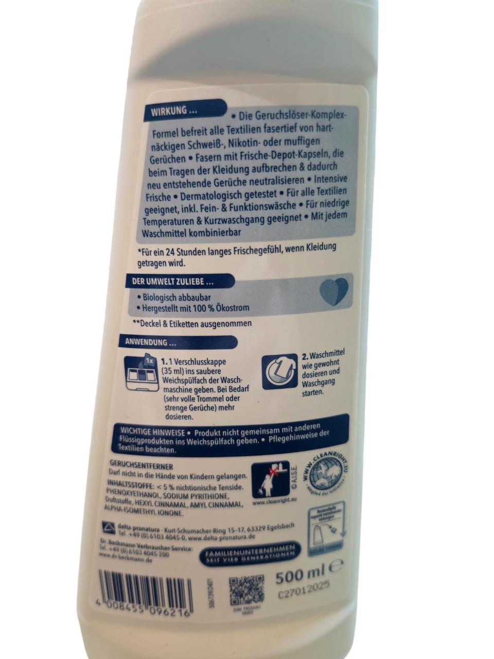 Dr.Beckmann Geruchs-Entferner in der 500ml Spr�hflasche