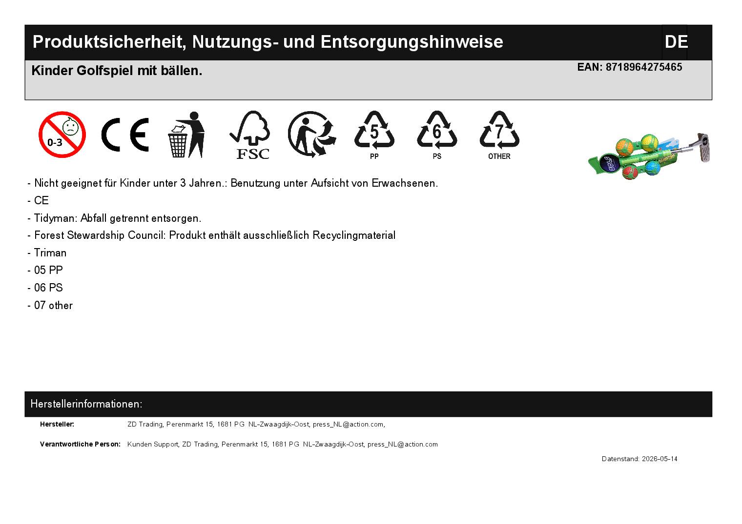 Kinder Golfspiel mit b�llen.