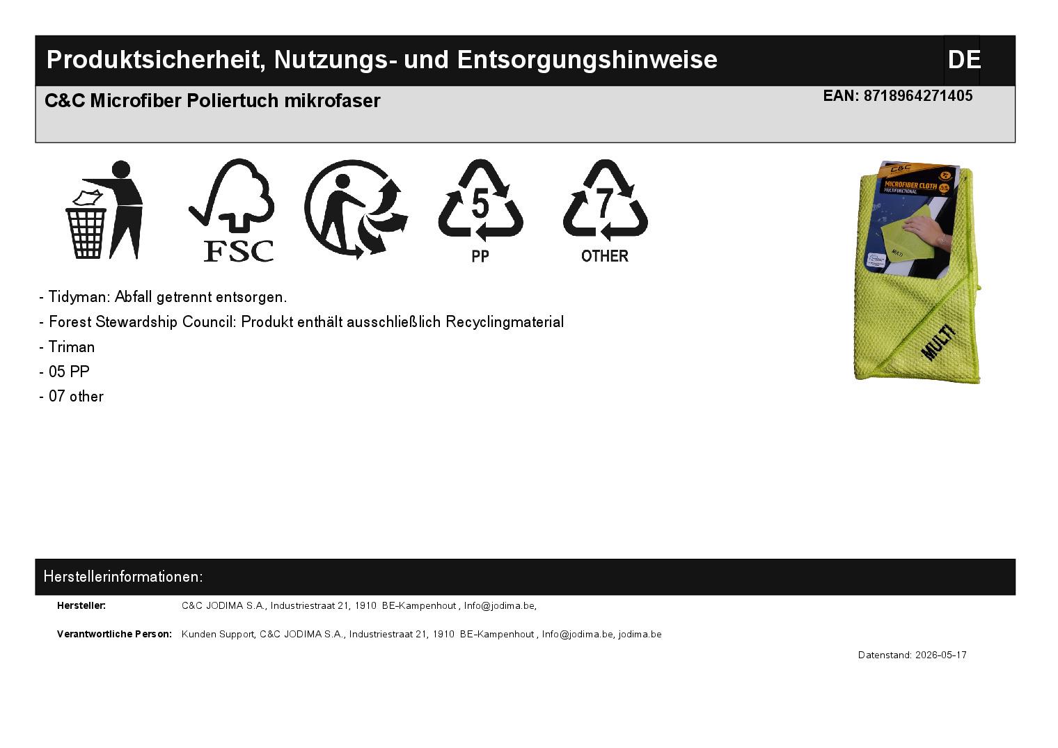 C&C Microfiber Poliertuch mikrofaser 