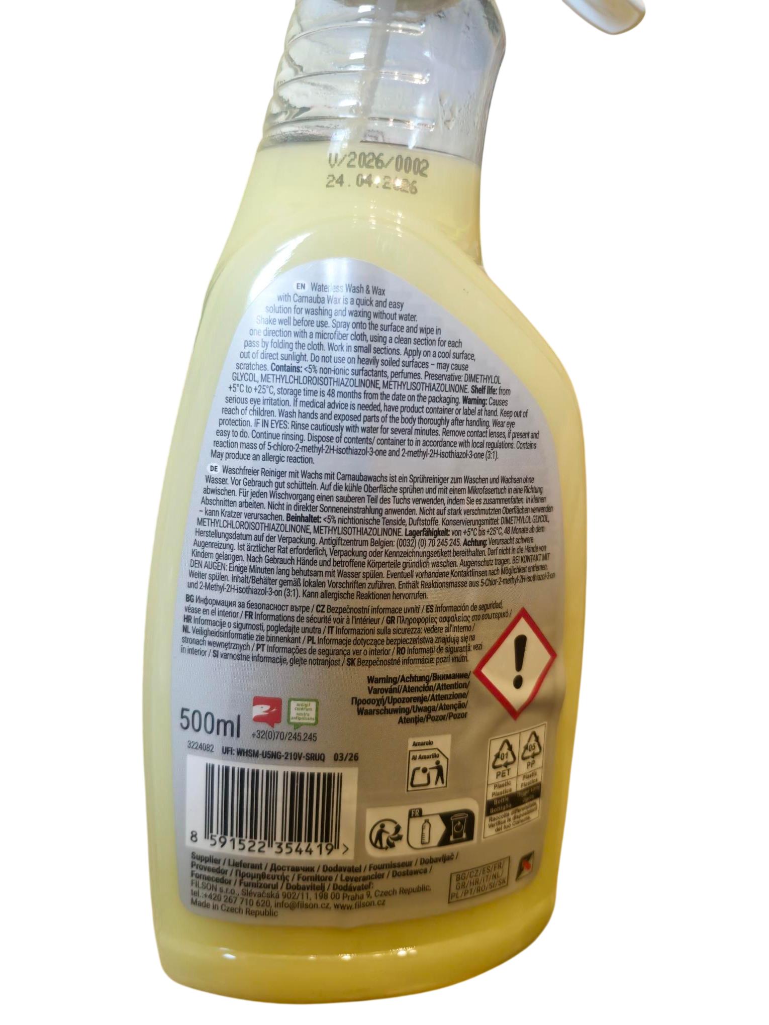 C&C Waterless Wash & Wax 500 ml Auto reinigen und pflegen ohne Wasser