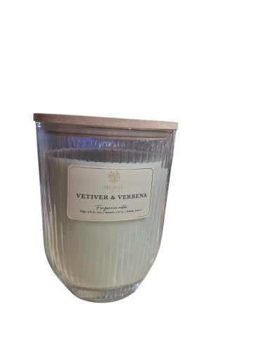 Treewick XL Duftkerze Vetiver & Verbena mit Holzdocht, 80 Std.