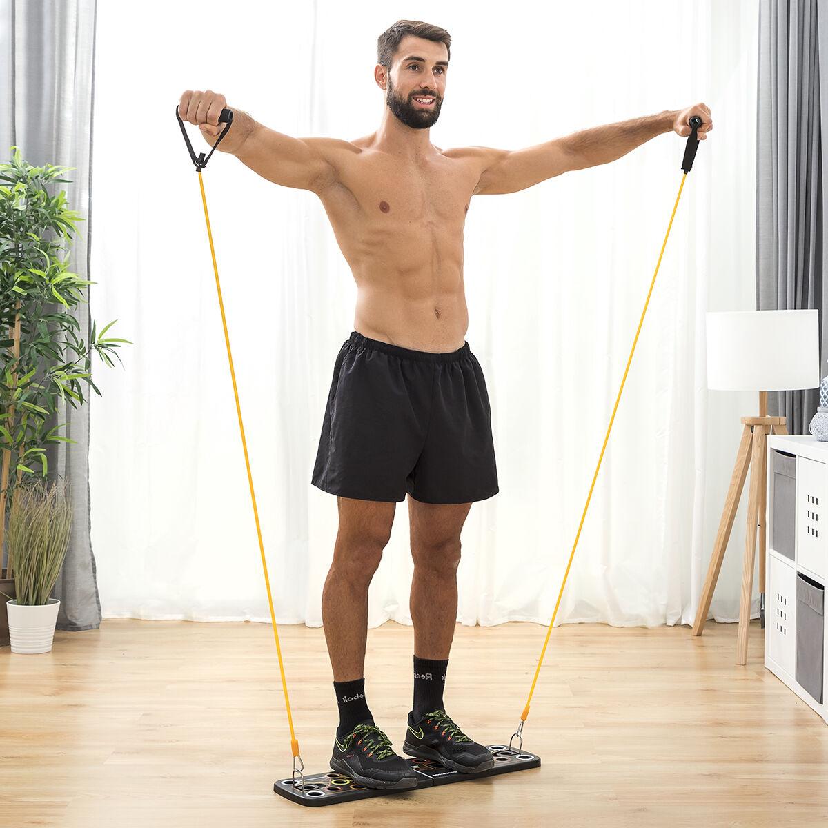 Pack Liegest�tzbrett mit Widerstandsb�ndern und Sauna-Sportweste Herren L InnovaGoods