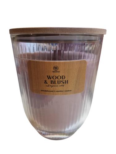 TREEWICK Duftkerze Wood & Blush mit Holzdocht, ca. 80 Stunden